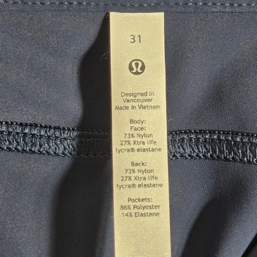 Lululemon City Sleek Slim-Fit HR Pant Women 31 Navy Blue High Rise LW5EJ8S